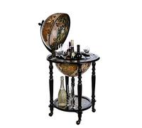 Birendy Chariot de bar géant / bar globe, avec couvercle et roulettes, 4 couleurs au choix : noir blanc brillant