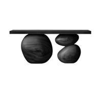 birene Console d'entrée en Bois Massif de 47 Pouces for Couloir et Salon(Black)