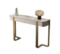 birene Console d'entrée Moderne de 47 Pouces avec Plateau en Faux marbre et Cadre en métal(Gold)
