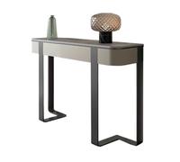 birene Console d'entrée Moderne de 47 Pouces avec Plateau en Faux marbre et Cadre en métal(Gray)