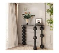 birene Console en Bois Massif de 99 cm, Table d'entrée Rustique de Style Ferme(Black)