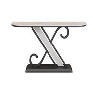 birene Console Moderne avec Cadre en métal et Plateau en Faux marbre for l'entrée(Black,L)