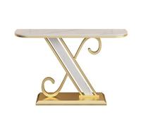 birene Console Moderne avec Cadre en métal et Plateau en Faux marbre for l'entrée(Gold,M)