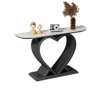 birene Console Moderne avec Plateau en Faux marbre for l'entrée et Le Salon(Black,L)