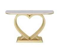 birene Console Moderne avec Plateau en Faux marbre for l'entrée et Le Salon(Gold,L)