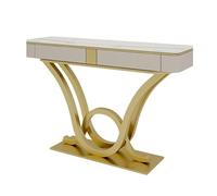 birene Console Moderne en Faux marbre, Table de canapé étroite de 119 cm for l'entrée(Gold)