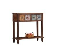 birene Meuble d'entrée Rustique en Bois Massif avec Rangement et étagère de séparation for Salon(80.5cm)