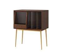 birene Stockage de CD et DVD Armoire de Rangement for disques, Porte coulissante Mobile en métal