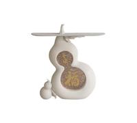 birene Table d'entrée Feng Shui en Forme de Gourde, décoration Traditionnelle Chinoise Porte-Bonheur for Salon et entrée(White,85cm)