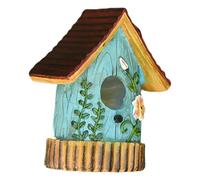 Birgus pour le plein air, maisons d'oiseaux à l'extérieur - Maison d'oiseau sculptée à la main en résine | Boîte à nidification élégante, décoration de jardin colorée, ornements de montage d'arbres po
