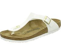 Birkenstock Femme Gizeh Birko-Flor Tongs, Blanc (Vernis Blanc), 41 EU Étroit