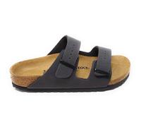 Birkenstock Arizona 1032023 Sandales grises (Velvet Gray/Black Buckles),Liège enduit de Cuir,Coupe étroite, Velvet Gray Black Buckles, 43 EU Stretta