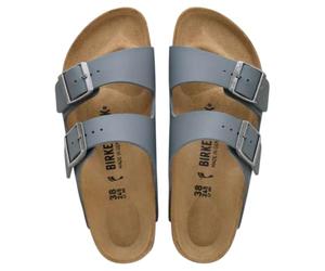 Birkenstock Arizona Basalt Gray Sandales unisexes avec double boucle réglable, semelle anatomique en liège et latex, confort premium pour homme et femme