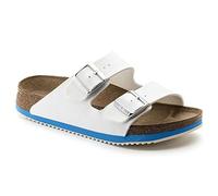 BIRKENSTOCK Arizona Birko-Flor, Mules unisexes pour adultes - Blanc/bleu - Taille 47