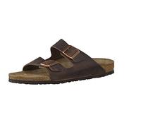 Birkenstock Femme Arizona Cuir Gras Sandales Bout ouvert, Marron Habana, 41 EU Étroit