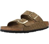 Birkenstock Femme Arizona Leo Khaki, Synthetics Sandales, Kaki, 38 EU