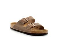 Birkenstock Homme Arizona SFB Cuir Gras Sandales Bout Ouvert, Marron (Tabacco Brown), 39 EU Étroit