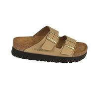 Birkenstock - Arizona Flex Platform Nubuck Leather - Femme - Chaussures - Beige - Taille: 39 EU