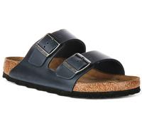 Birkenstock Arizona Sfb 2Adj Bracelet Liège Cuir Femmes Sandale en Bleu 4 - 11