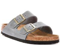 Birkenstock Arizona SFB Sandales en daim à bout ouvert pour femme, marron, gris clair, 39 EU
