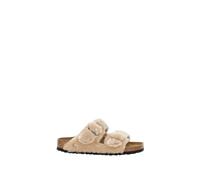 Birkenstock - Arizona Shearling Coupe Étroite - Femme - Chaussures - Beige - Taille: 37 EU
