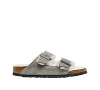 Birkenstock - Arizona Shearling Sandales Narrow - Femme - Chaussures - Gris - Taille: 36 EU