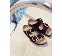 Birkenstock Birkenstock Black/Brown Arizona Big Buckle Nubuck Sandals