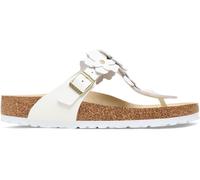 Birkenstock Birkenstock White Gizeh Leather Flowers Sandals