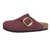 Birkenstock Boston Big Buckle Sabots étroits en nubuck pour femme, Berry Crush, 40 EU