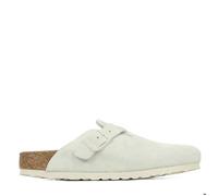 Mules et sabots Birkenstock Boston Suede - Narrow pour Femme 37 Blanc