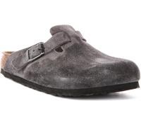 Sandales et nu-pieds Birkenstock Boston Suede - Regular pour Homme 42 Gris