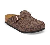 Birkenstock - Boston Kids Birkibuc/ Nubuck Birko-Flor - Sabots enfant Print Leo Mocca - 35 - Étroit