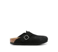 Birkenstock - Boston Sandales en Cuir Suédé Étroites - Femme - Chaussures - Noir - Taille: 40 EU