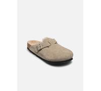 Birkenstock - Sabots chauds et doux - Boston Shearling Leather/Suede Regular Taupe en Cuir - Taille 41 - Marron Marron 41