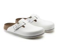 BIRKENSTOCK BOSTON SUPER GRIP WHITE SABOT PROFESSIONNEL LARGEUR NORMALE CUIR BLA