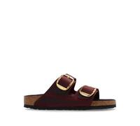 Birkenstock - Claquettes en cuir bordeaux à double bride - Femme - Chaussures - Brun - Taille: 38 EU