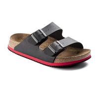 Birkenstock Classic Arizona Sandales Unisexes en Cuir pour Adulte, Noir/Rouge, 45 EU