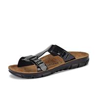 Birkenstock Classic Saragossa Birko-Flor Sandales à Bride de Cheville pour Femme avec Talon compensé, Noir Patton Noir, 38 EU Schmal
