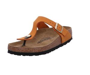 Birkenstock CONFORTABLE Y ELEGANTE PANTOUFLE FEMME GIZEH CUIR ORANGE