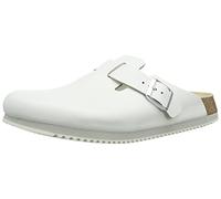 Birkenstock Cuir Boston, Sabots Adultes Unisexes - Blanc - GR 44