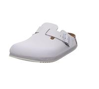 Birkenstock Cuir Boston, Sabots Adultes Unisexes - Blanc - GR 44