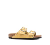Birkenstock, Femme, Chaussures, Jaune, Taille: 36 EU Sandales Jaunes Double Boucle Semelle en Liège