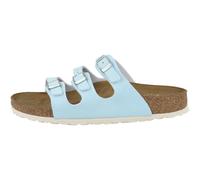 Birkenstock Florida Birko-Flor Nubuk Sandales Sera-Fermées Étroites Femme Bleu