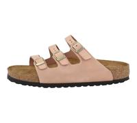 Birkenstock Florida Fresh Sandales en cuir rose doux à triple boucle