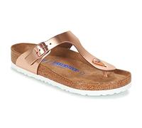 Birkenstock Gizeh SFB Cuir, Tongs Femme, Marron Metallic Copper, 37 EU
