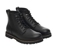 Birkenstock HIGHWOOD MID LACE. Amphibie pour homme et femme, avec semelle anatomique amovible. NUMERATION de 36 à 46, Noir , 37 EU Stretta