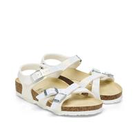 BIRKENSTOCK KUMBA KIDS SHINY LIZARD WHITE SANDALES BLANC