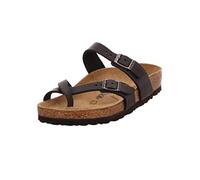 Birkenstock Mayari Cuir Gras, Tongs Femme - Noir (Noir Noir) - 39 EU Normale