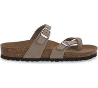 Birkenstock Mayari Sandales végétaliennes à boucle d'orteil en taupe - 4.5 UK - 37 EU - 6/6.5F US / Taupe