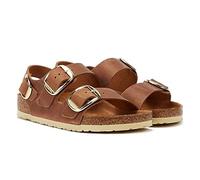 Birkenstock Milano Birki Buck Sandales en cuir pour femme Cognac